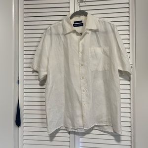 Grant Thomas Linen White Shirt Size Small
